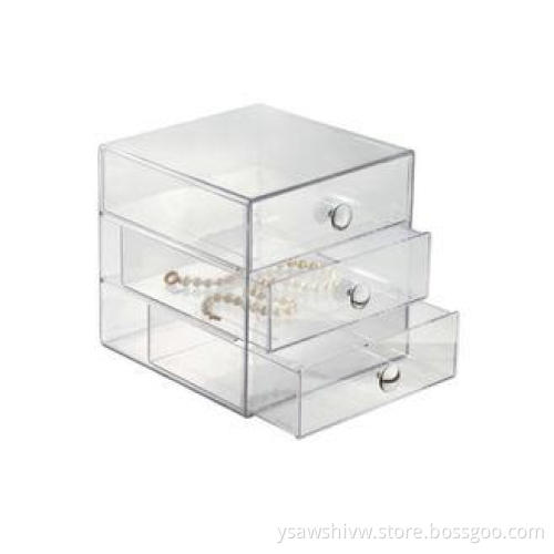 3 Layer Home Acrylic Clear Drawer Organizer For Makeup Stor